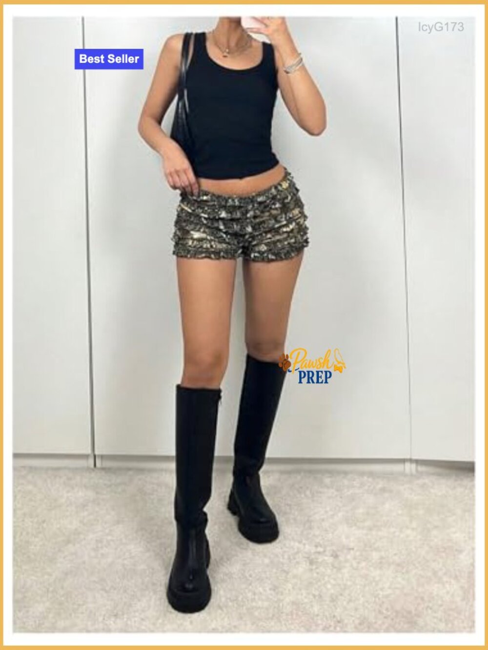 Camo Booty Shorts Low Rise Layered Ruffle Mini Y2k Rave - Picture 3 of 7
